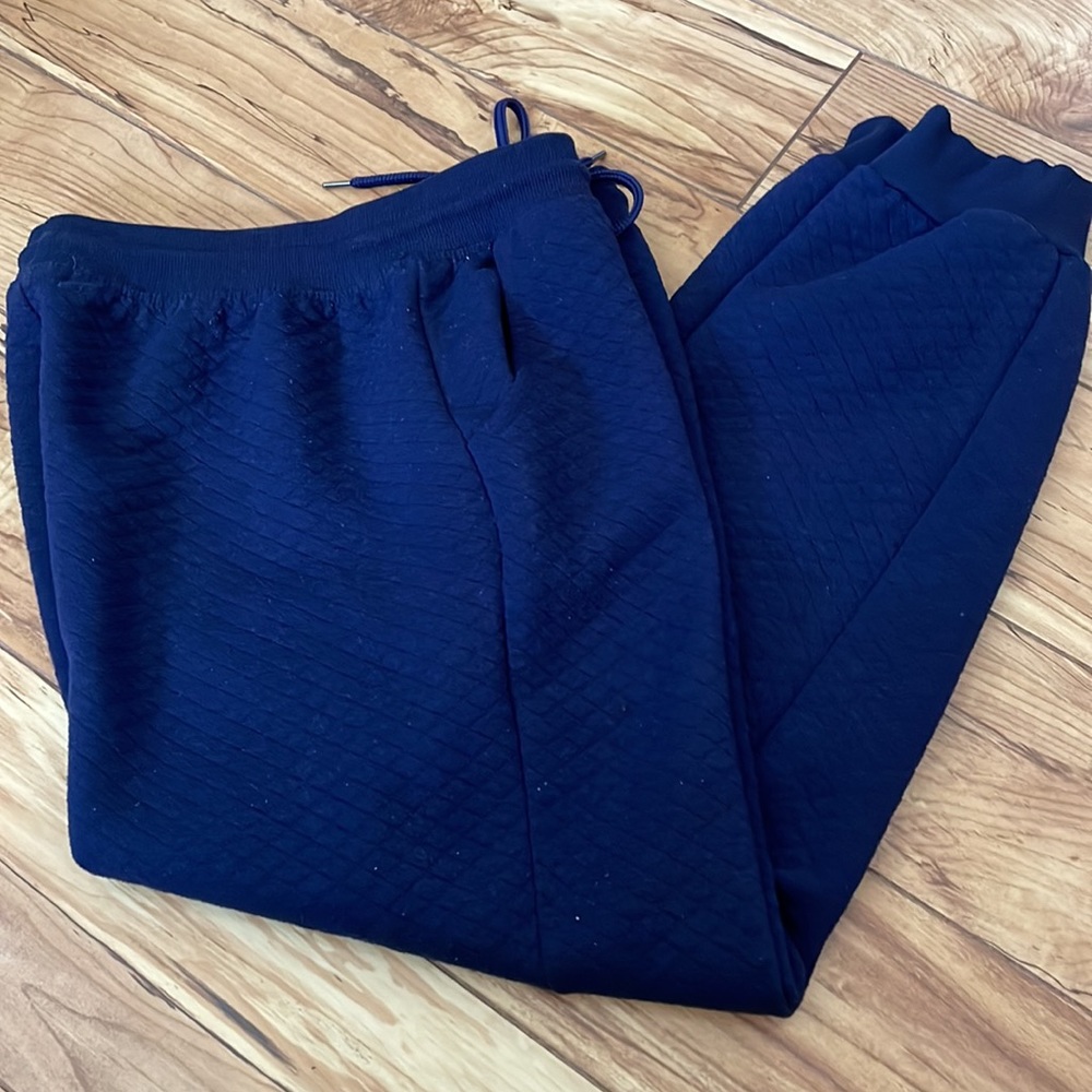 Connection 18 Navy Blue Quilted Joggers